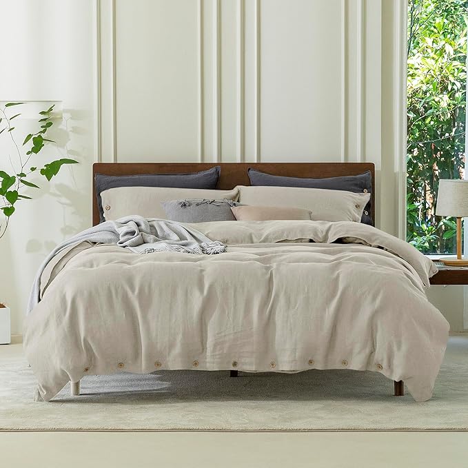 100% Organic Cotton Duvet Cover, Beige Natural Cotton Bedding Set – Soft, Breathable & Minimalist Bedding (Copy)