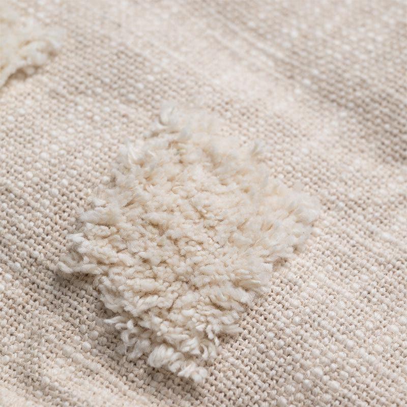 Cozy Natural Cotton Blend Throw with Textured Shag Design