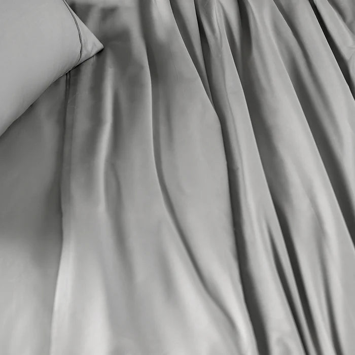 100% Cotton Luxurius Bedding Set | Bed Sheet | Fitted Sheet & 2 Pillowcases "EMOLICA" Grey Color