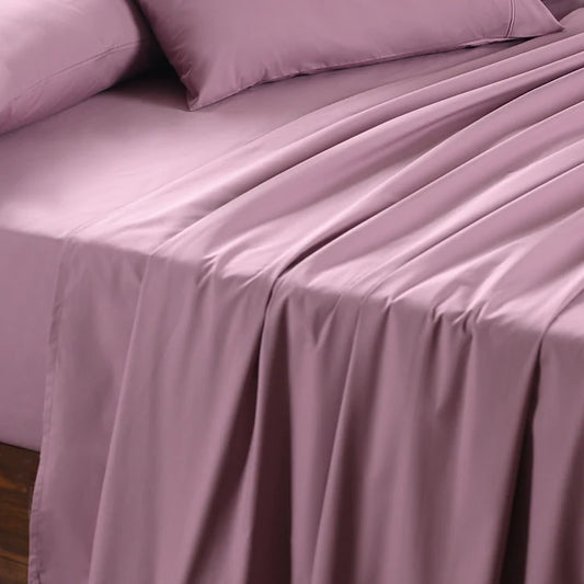Organic 100% Cotton Premium Fitted Sheet and Bedsheet Set – Soft & Comfortable Dusty Rose 4 Pcs Set EMOLICA