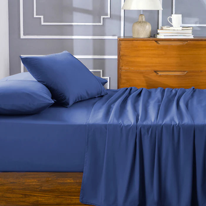 Everyday Luxury Solid Cotton Bedsheet – navy blue color Soft, Durable & Stylish