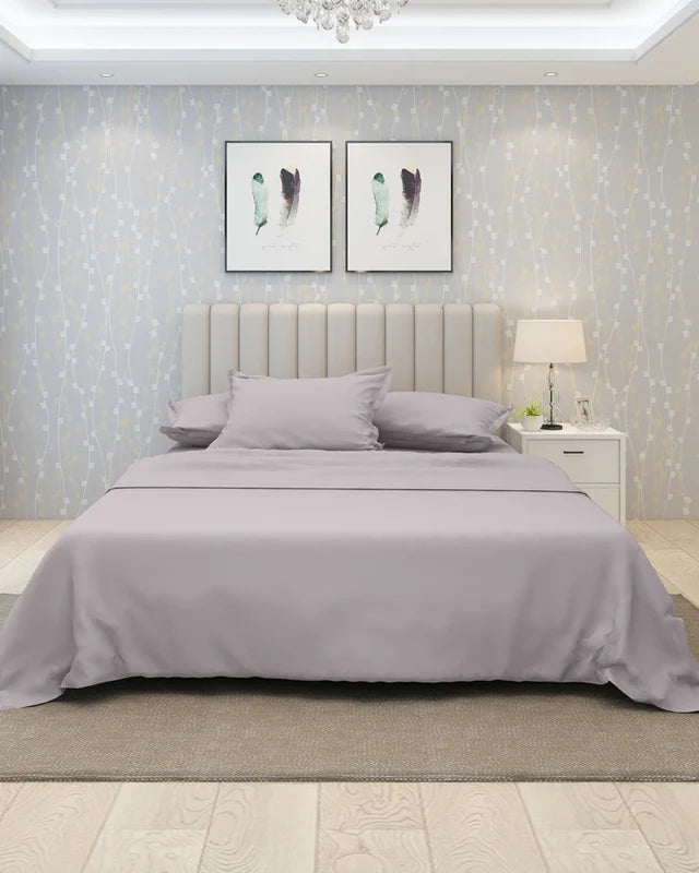 Premium Solid Light Lavender Cotton Bedsheet Set | Ultra Soft & Breathable Bedding for Modern Bedrooms