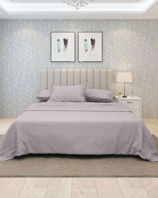 Premium Solid Light Lavender Cotton Bedsheet Set | Ultra Soft & Breathable Bedding for Modern Bedrooms