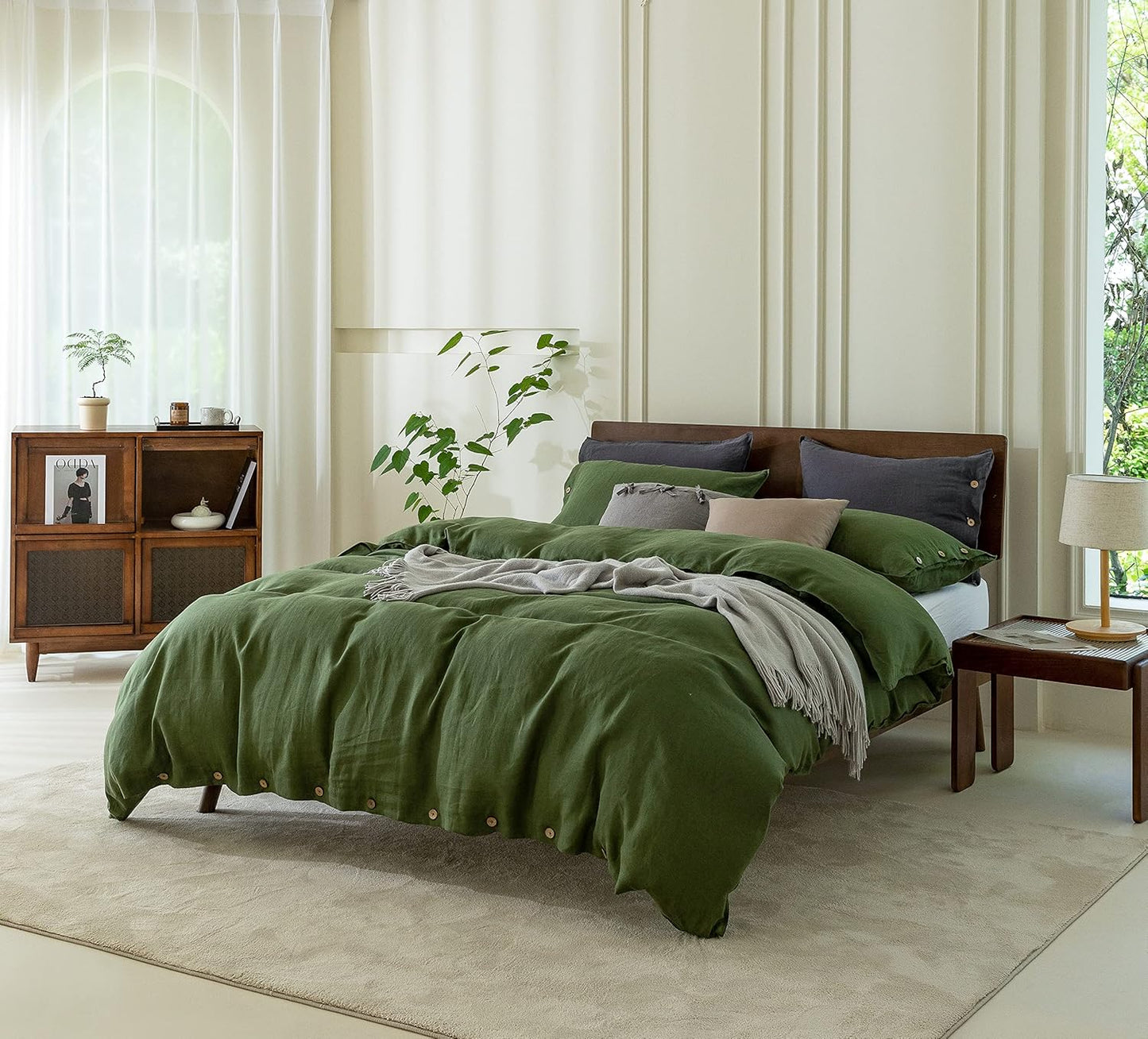 100% Organic Cotton Duvet Cover, Dusty Teal Bedding Set – Soft, Breathable & Minimalist Bedding set with pillow (Copy)