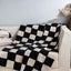 Luxury Bold Checkerboard Knit Throw Blanket - Black & White